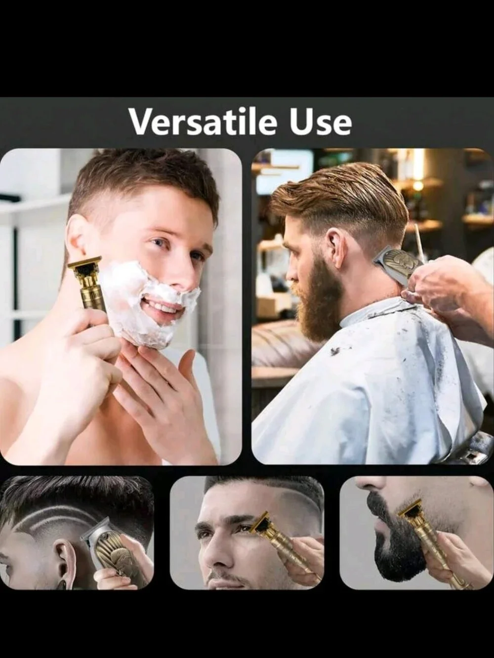 Gold Professional Men's Hair Clipper & Trimmer Set - Cordless